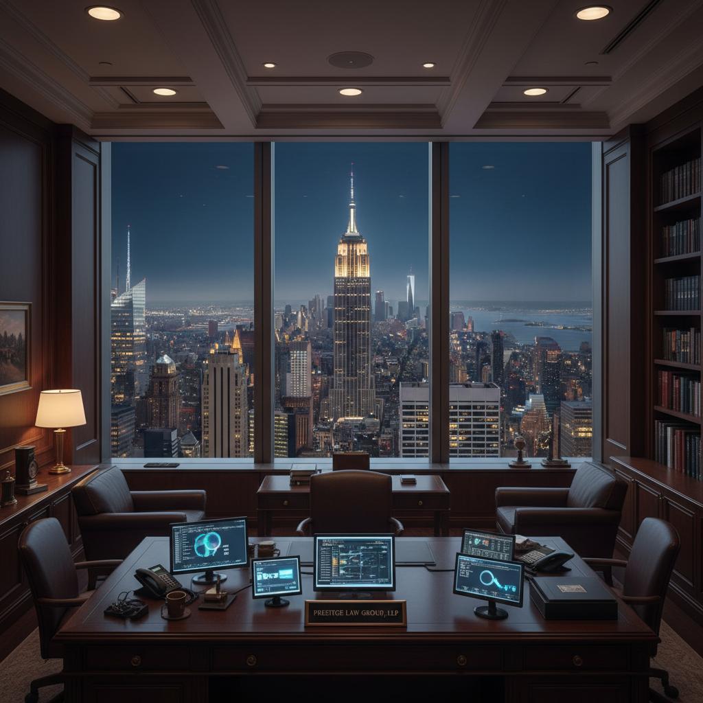 Oficina corporativa con vista a la ciudad